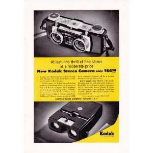  1954 Ad Kodak Stereo Camera Original Vintage Print Ad 