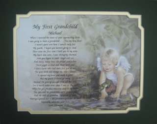 PERSONALIZED GRANDSON POEM GIFT IDEA FOR NEW GRANDCHILD BOY ANGEL 