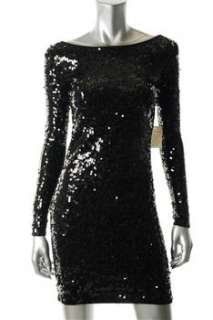 FAMOUS CATALOG Moda Black Cocktail Dress Sequined Sale S  