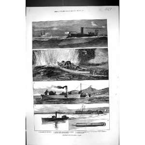  1877 Torpedo Warfare Attacking Ship Submarine Mines Whitehead 