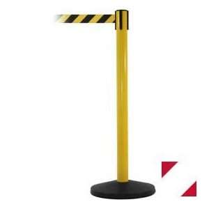  Yellow Post Safety Barrier, 10ft, Red/White Belt 