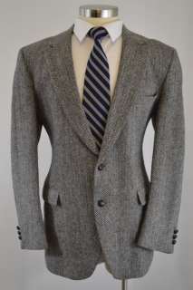   Tweed Mens Gray Stafford Herringbone Sport Coat Blazer (42R)  