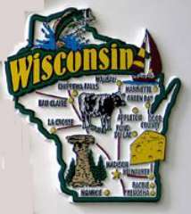 Jumbo WISCONSIN State Map Outline MAGNET ~ NEW  
