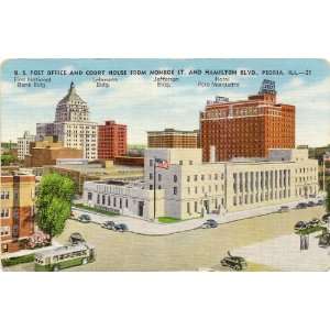  1940s Vintage Postcard   U.S. Post Office and Court House 