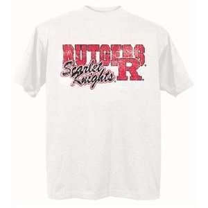  Rutgers Scarlet Knights NCAA White Short Sleeve T Shirt 
