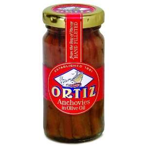 Ortiz Anchovies in Olive Oil Glass Jar: Grocery & Gourmet Food