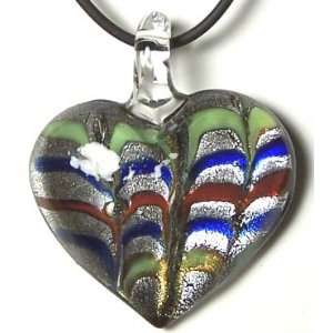   Murano art glass Pendant Lampwork necklace heart Y04 
