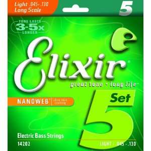  Elixir Strings Nanoweb Light Bass Strings (5 St .045 .130 