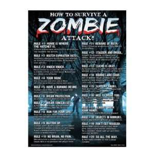 Brand New Novelty How to survive a zombie attack Metal Sign   Great 