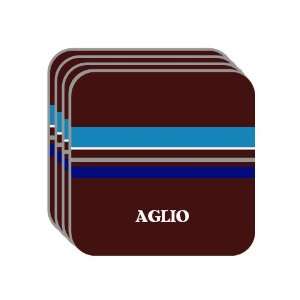 Personal Name Gift   AGLIO Set of 4 Mini Mousepad Coasters (blue 