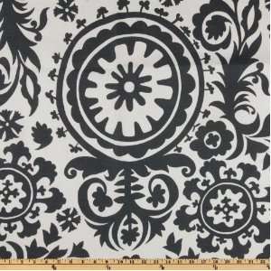   Prints Suzani Slub Charcoal Fabric By The Yard: Arts, Crafts & Sewing