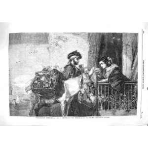  1860 SPANISH FLOWERSELLER MAN DONKEY ANSDELL FINE ART 