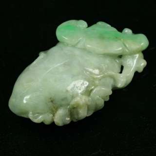 Lucky Peach Carving Green Pendant Grade A Chinese Jade  