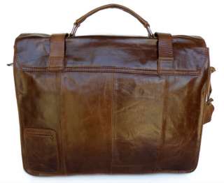 Real Vintage Leather Men Laptop Bag Briefcase Messenger  