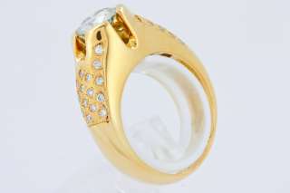 Yellow Gold Moissanite & Diamond Right Hand Ring 1.5 Ct  