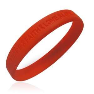   Official Aids Hope Faith Love Life Red Awareness Wristband Jewelry