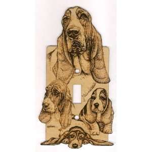 Bassett Hound Laser Engraved Dog Switch Plate (Single Switch):  