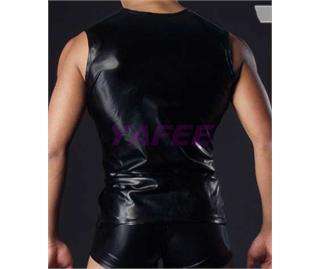 Tank T Shirt faux leather Shirt Undershirt Wife Beater CL468
