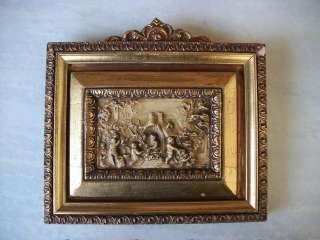 Great old pair of plaster miniature plaques # 06562  