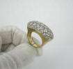 Large Vintage 5ct Diamond G VS 14K 2 Tone Solid Gold Ring   Size 6 