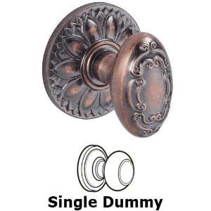   egg knob with floral round rosette in antique copp