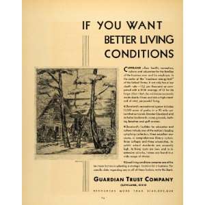 1930 Ad Guardian Trust Bank Cleveland Living Conditions   Original 