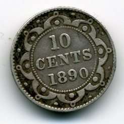 VG 1890 Newfoundland 10 Cents KM 3  
