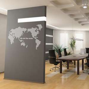 Map of The World Adhesive Removable Wall Decor Accents Graphic 