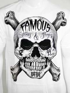 Famous Stars & Straps (FMS) INKED TATTOO SKULL T Shirt   White  