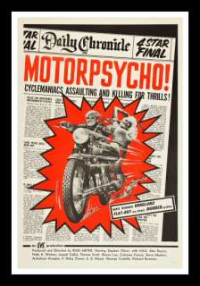 MOTOR PSYCHO * BIKER CYCLE MOTORCYCLE MOVIE POSTER 1965  