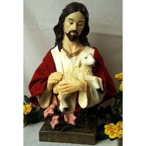  Jesus Figure Holding Lamb Figurine