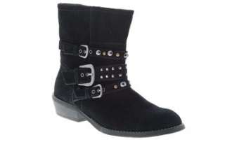 White Mt. NEW Drummer Studded Womens Ankle Boots Black Suede 8  