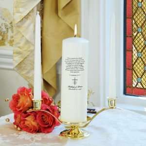  Ivory/Gold 3 Piece Corinthians Unity Candle Set