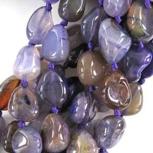   13 22mm purple stripe agate nugget gemstone beads 17