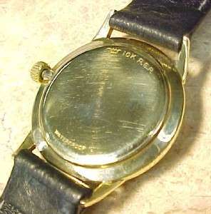 Elgin 889 Vintage Mens Wristwatch; 10KT Rolled Gold Plated Case 