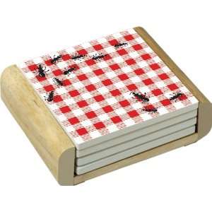  CounterArt Picnic Guests Design Absorbent Coasters in 
