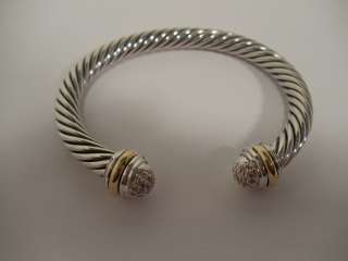  18kt Yellow Gold & Sterling Silver 925 Bracelet with Diamonds around 