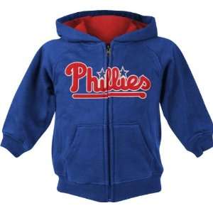   Phillies Royal Blue Youth Fleece Full Zip Hooded Sweatshirt: Sports