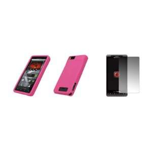  Droid X MB810   Premium Hot Pink Soft Silicone Gel Skin Cover Case 