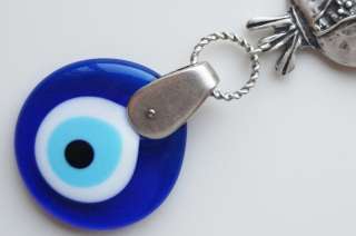 Pomegranate Handmade Evil Eye Silver Plated Wall Hanging  