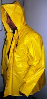 Heavy Duty USA Made Rain Jacket PVC Yellow sz. Small  