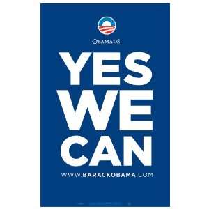 Barack Obama   (Yes We Can   Blue) Campaign Poster   24 x 36  
