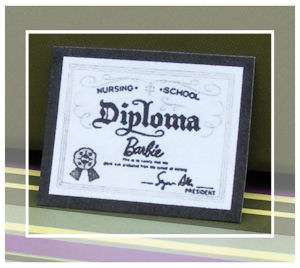Registered Nurse Diploma 4 Vintage Barbie #991  