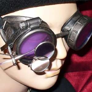   Victorian Goggles Glasses pewter lila magnifying lens: Everything Else