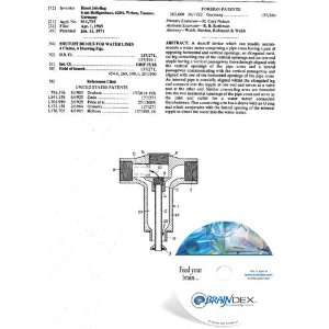  NEW Patent CD for SHUTOFF DEVICE FOR WATER LINES 