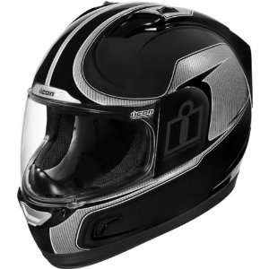 Icon Reflective Mens Alliance Sportsbike Motorcycle Helmet   Black 