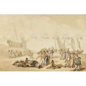   Thomas Rowlandson   24 x 16 inches   Passengers alighting from a ferry