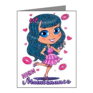   Cards (20 Pack) High Maintenance Girl with Kisses: Everything Else