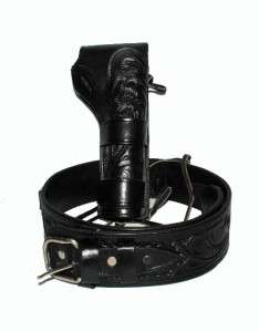   Revolver Gun Belt 40 BLACK Cross Draw Holster WESTERN Leather NEW