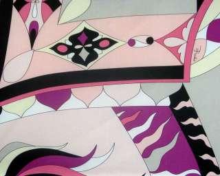 Emilio Pucci Ladies Pink Multicolor Silk Scarf 90x90 BRAND NEW! Retail 